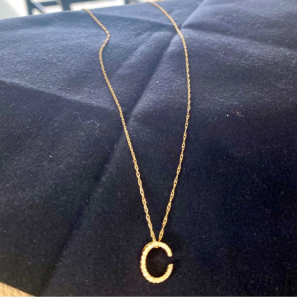 14K Gold Necklace with Diamond C